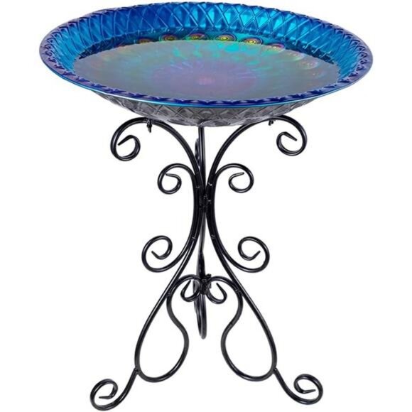 Large Metal Standing Bird Bath for Outside with Folding Bracket for outdoor - Picture 1 of 7